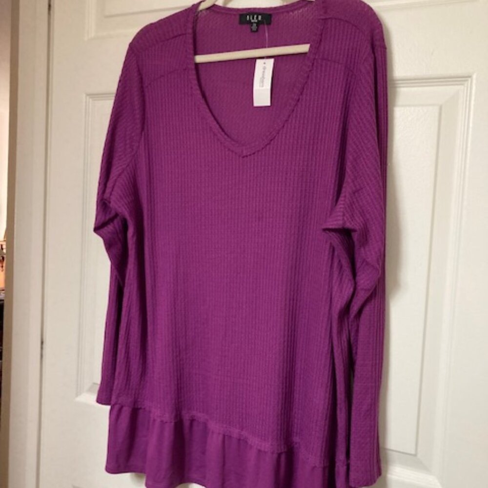 B.L.E.U. Purple Knit Tunic NWT